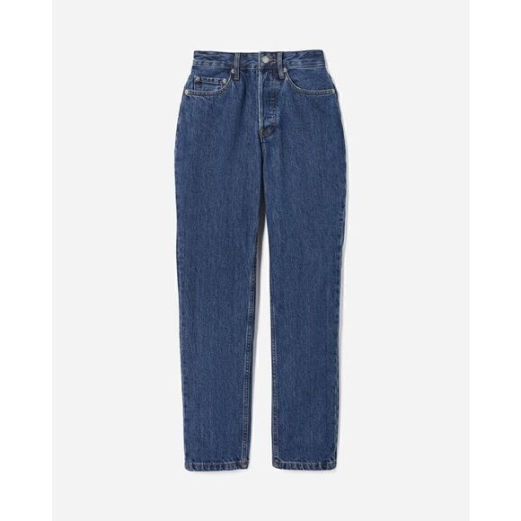 Everlane The Curvy 90s Cheeky Straight Jean Deep Atlantic Blue 26 Crop NWOT - Picture 1 of 12